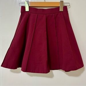 Sunday Best| Cute Burgundy Mini Skater Skirt Sz XXS